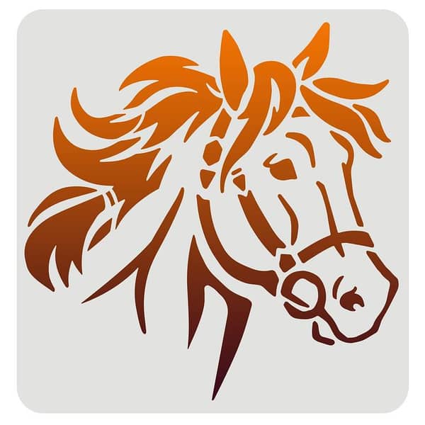 Horse Head Stencil Template – 11.8 x 11.8 Inch Reusable Stencil Sheet by Aizal Collection