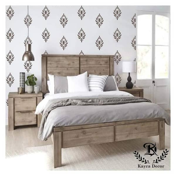 Damask Wall Stencil – 16x24 inch Reusable Sheet for Wall Painting (Aizal Collection)