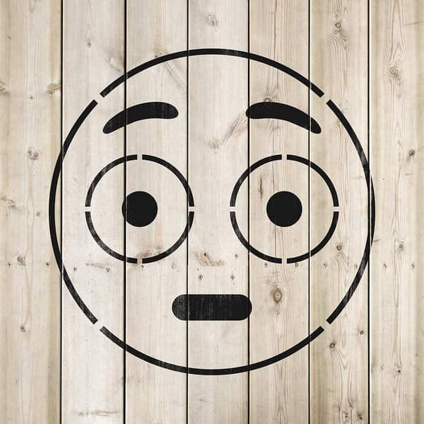 Emoji Flushed Stencil Template – 16x16 inch Reusable Sheet for Wall, Wood, Canvas, and DIY Painting | Aizal Collection