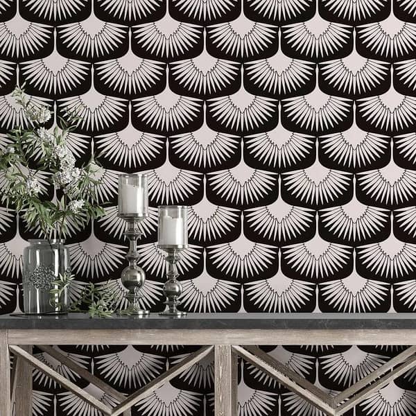 Art Deco Cranes Pattern Wall Stencil 36x24 Inches | Aizal Collection