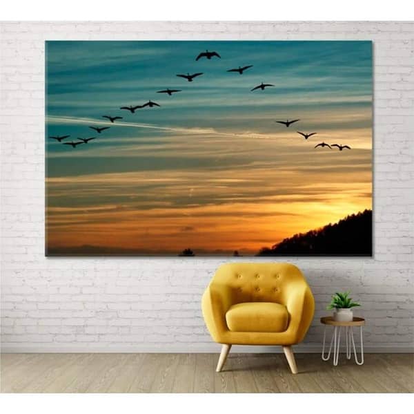 Birds Flying Reusable Stencil for Canvas and Wall Painting - ID#231