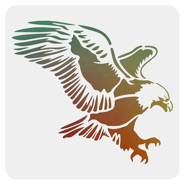 Eagle Stencil Template – 11.8 x 11.8 inch Reusable Square Plastic Stencil for Walls, Furniture & DIY Projects | Custom Sizes Available – Aizal Collection