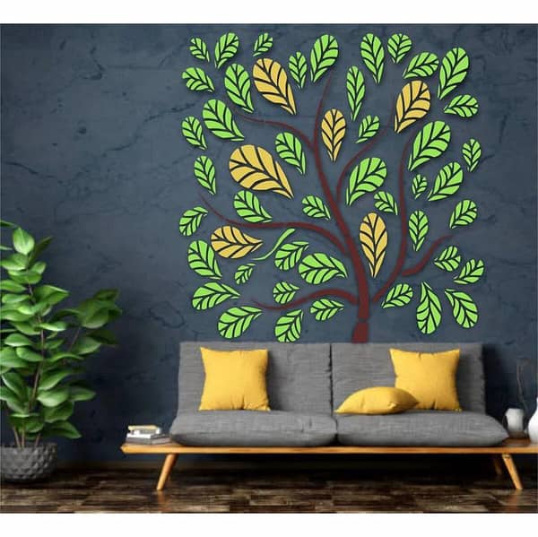 Tree Leaves Pattern Stencil for Canvas and Walls – Model ID 374