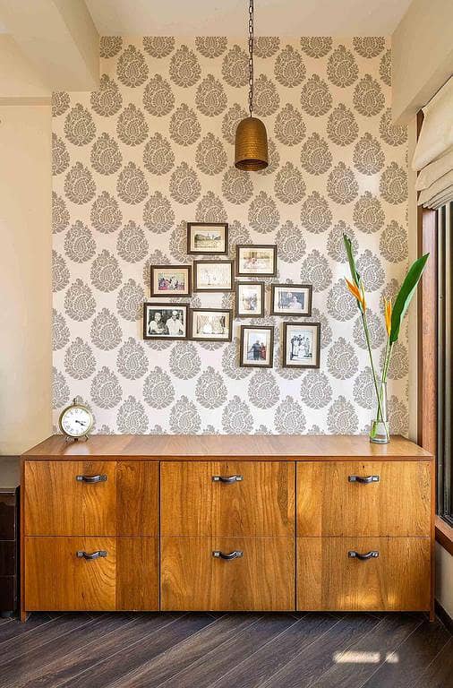 Artistic Damask Wall Stencil by WallDesign – 6x8 Inch Reusable Template for Wall Painting, Fabric, Furniture Décor (Aizal Collection)