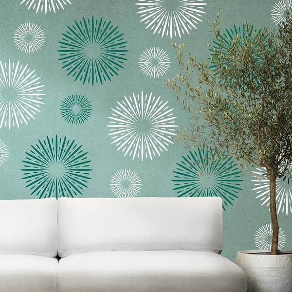 Firework Wall Stencil 16x24 inch – Reusable Stencil Sheet for Walls, Ceilings & Floors by StenCart (Aizal Collection) – Custom Size Available
