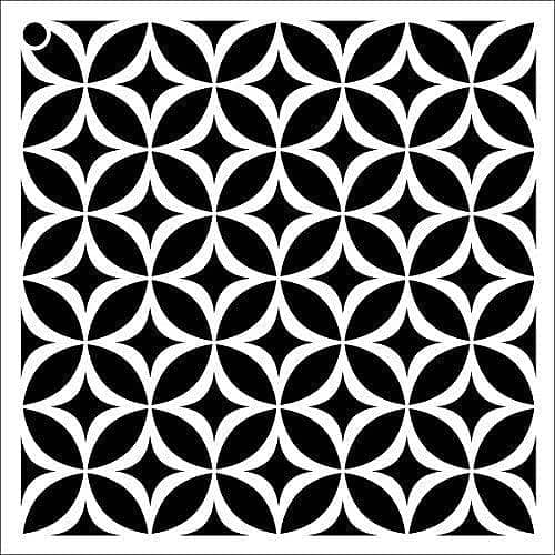 Ivana's Circle Star Stencil – 12x12 Inch Reusable Pattern for Wall and Canvas Painting (Aizal Collection)