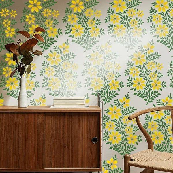 Flower Vine Reusable Stencil for Canvas and Wall Painting ID#94