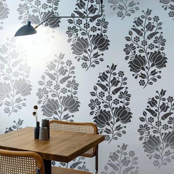 Poppy Flowers Reusable Stencil for Canvas and Walls – ID#95