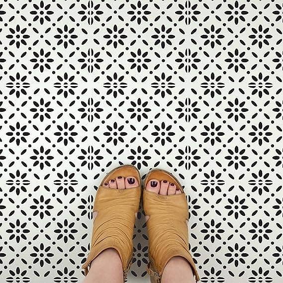 Bjorn Tile Stencil – 12x12 Inch Scandinavian Reusable Stencil for Walls, Floors, and Canvas