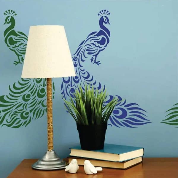 Peacock Reusable Stencil for Canvas and Wall Painting – ID#109
