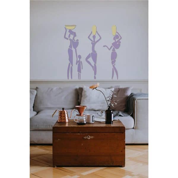 Trible Family with Small Kids Stencil for Painting on Canvas, Wall, Wood – ID #4515