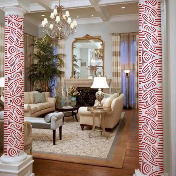 Wave Pattern Stencil – Reusable PVC Template for Canvas and Wall Art (ID 354)