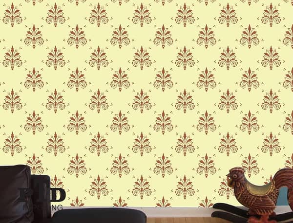 Imposing Damask Wall Stencil – 15x13.3 Inch Reusable Sheet by Aizal Collection (Custom Sizes Available)