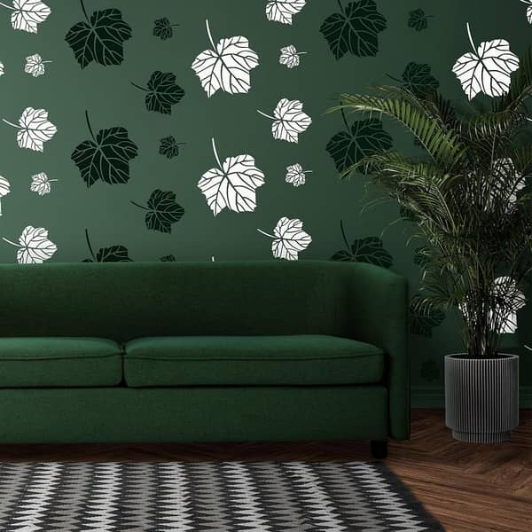 Falling Maple Leaves Wall Stencil – 16x24 Inch Reusable Template (Aizal Collection) for Wall Painting & Home Décor