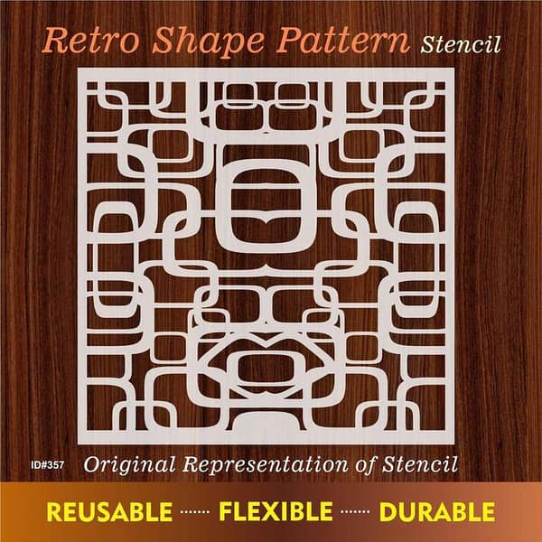 Retri Shape Pattern Reusable Stencil for Canvas and Wall Painting (ID #357)