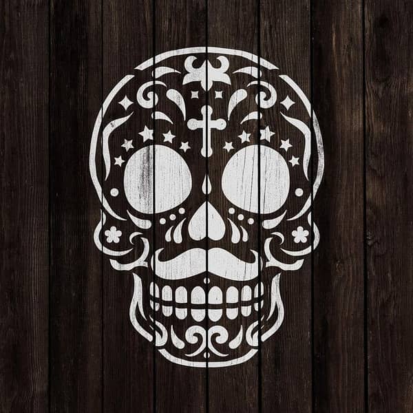 Sugar Skull Stencil Template 12x18″ – Reusable Wall and Craft Stencil by Aizal Collection