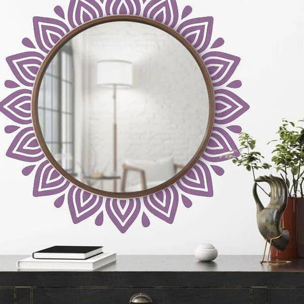 Round Art Mandala Reusable Stencil for Canvas and Wall Painting. ID#252