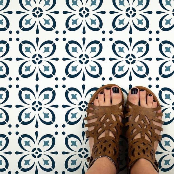 Starvos Tile Stencil – 14x14 inch reusable sheet for painting floors, walls, furniture