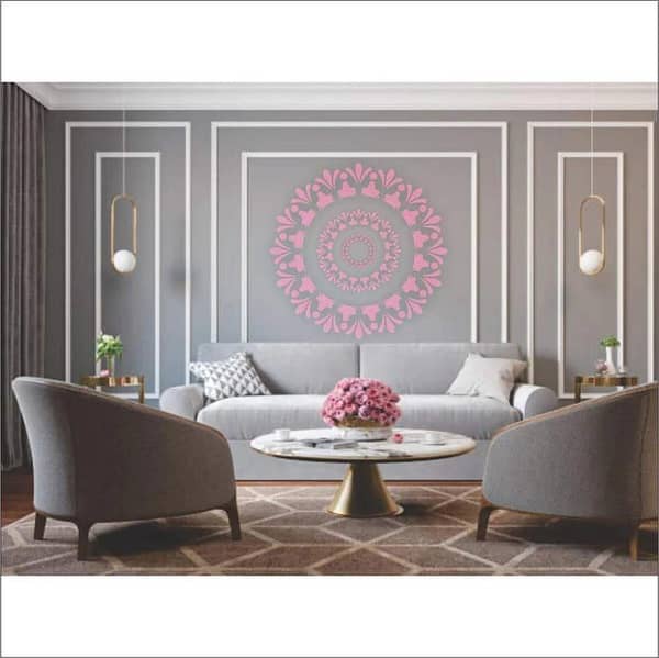 Motif Round Border Reusable Stencil for Canvas and Wall Painting - ID#259