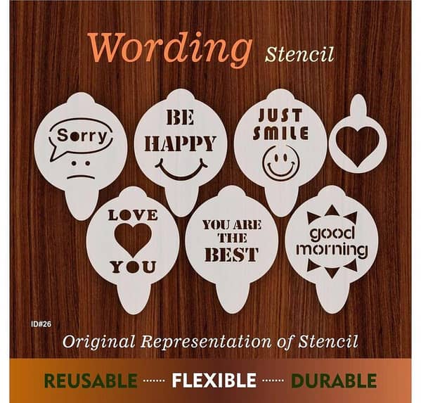 Pack of Coffee Stencil Wall Art Scrapbook Template Set ID #26