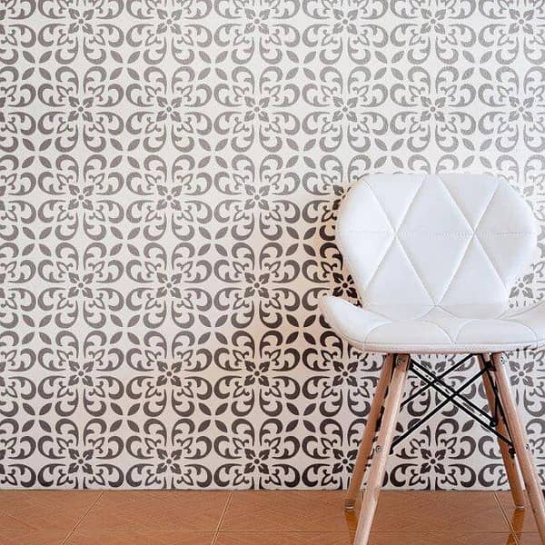 Floral Motif Reusable Stencil for Canvas and Wall Painting, ID#153