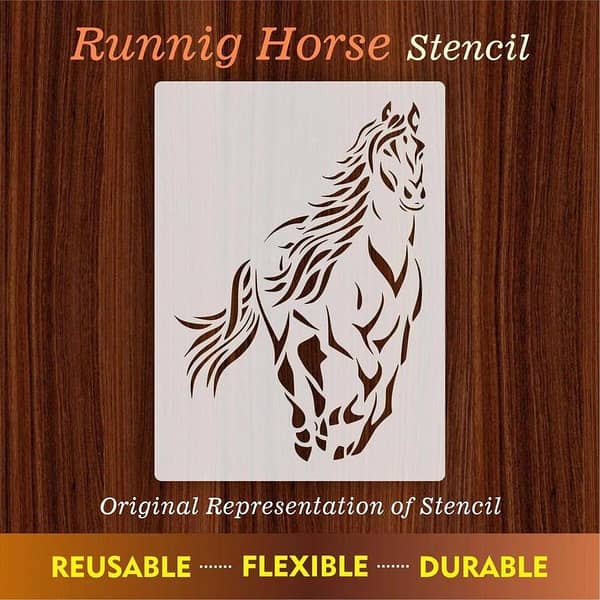 Horse Reusable Stencil for Canvas and Wall Painting | ID#220