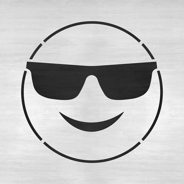 Emoji Sunglasses Smile Stencil – 14x14 inch Reusable Sheet by Aizal Collection