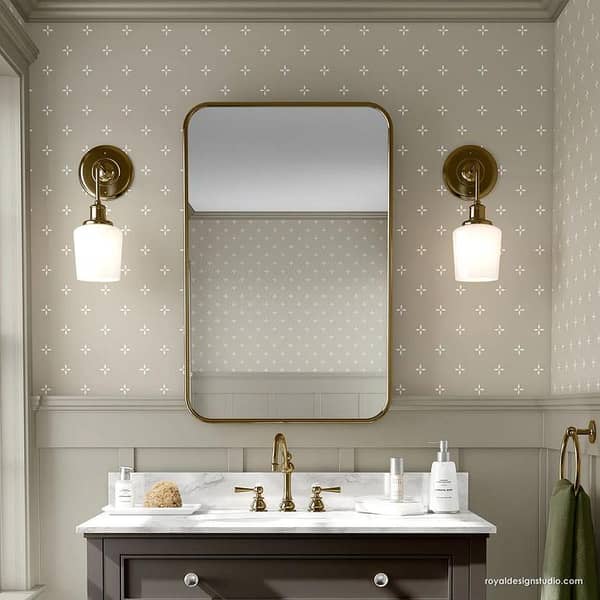 Swedish Flower Field Stencil – 21x33 inches (custom sizes available) | Stencils for Wall, Canvas, and Fabric