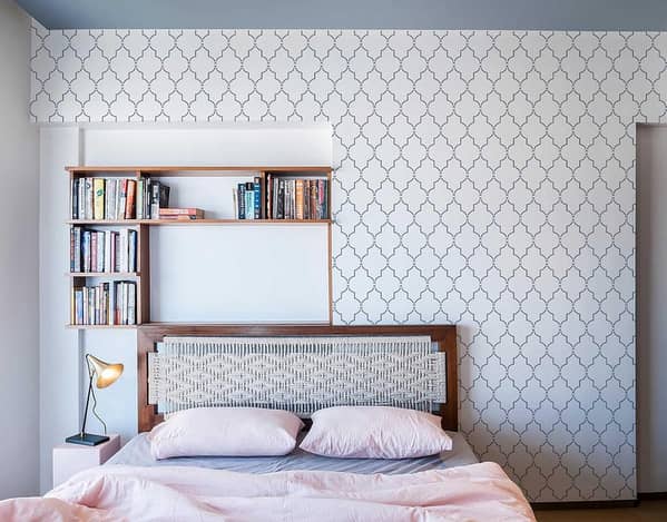 Geometric Jali Designer Wall Stencil by WallDesign – 9x15 Inch Reusable Stencil Sheet (Aizal Collection)