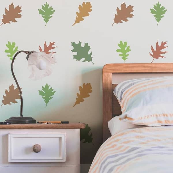 FINGERINSPIRE 6-Piece Oak Leaves Stencil Set | 5.9 x 5.9 in | Plant-Themed Stencils for Wall, Wood & Furniture (Custom Size Available) | aizal collection