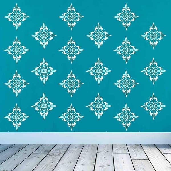 Shimmering Radiant Traditional Wall Stencil – 16x24 Inch Reusable DIY Wall Decor by Aizal Collection