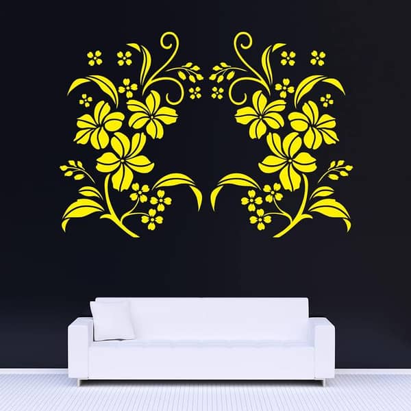 Beautiful Flower Wall Stencil – 16x24 Inch Reusable Sheet by Aizal Collection (Custom Size Available) for Bedroom, Living Room and Entrance