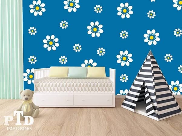Imposing Flower Kids Wall Stencil Set – 2 Pieces (12x12 and 8x8 in) Reusable Stencils by Aizal Collection