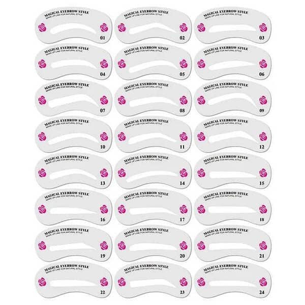 24 Pcs/Pack Eyebrow Stencil Kit – Reusable Eyebrow Templates for Makeup