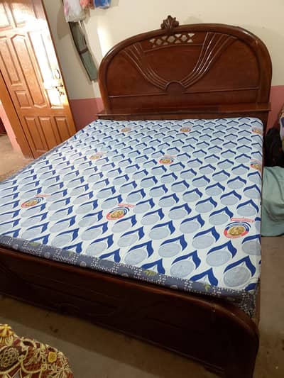 King Size Double Beld of  pure Tali Wood with 8 Inches Spring Matres