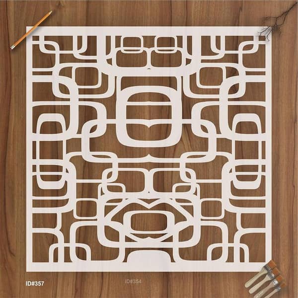 Retri Shape Pattern Reusable Stencil for Canvas and Wall Painting