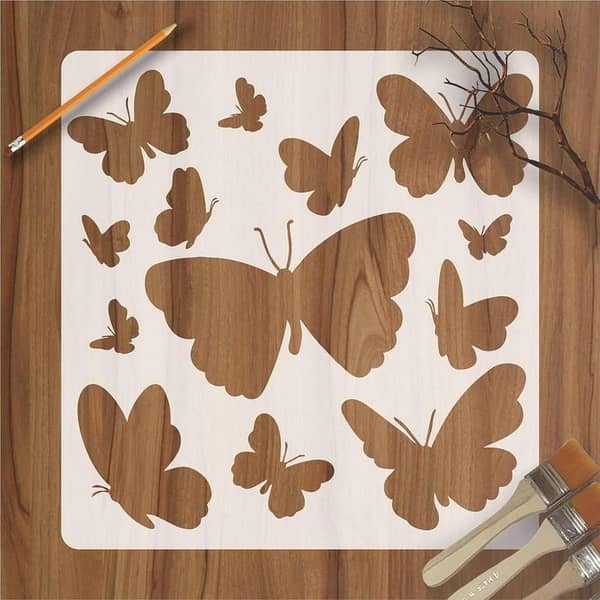 Butterfly Reusable Stencil for Canvas and Wall Art, ID#25