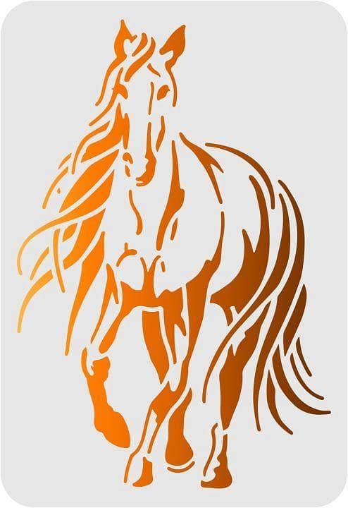 Horse Drawing Stencil – 14x10 inch Reusable Sheet for Wall, Wood, Floor & Fabric Painting (Custom Size Available)