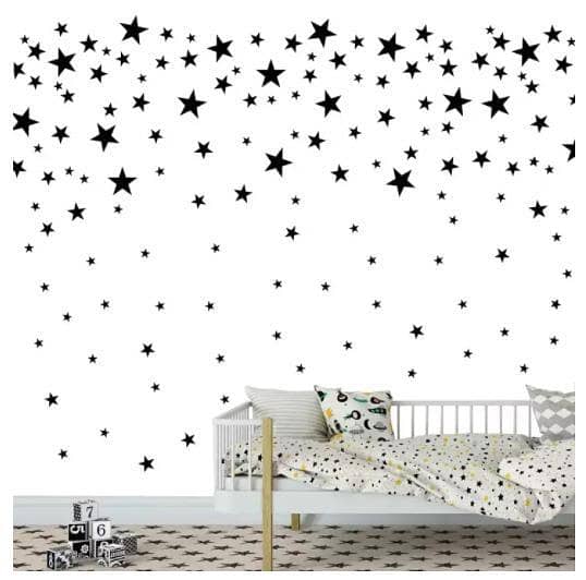 Pack of 150 PVC Wall Stars for Kids’ Bedroom Decor, Starry Night Theme