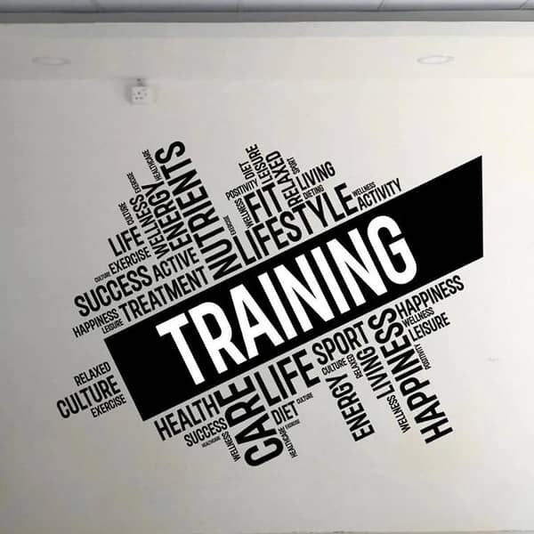 Training Fitness Wall Decals: Inspirational Quotes Wall Sticker for Motivational Interior Decor, 48x40 inches