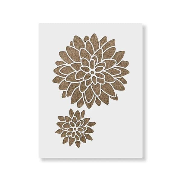 Dahlia Floral Pattern WallStencil