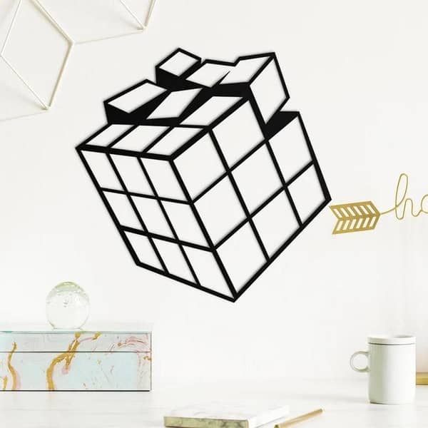 Rubik's Cube Wall Sticker for Game Rooms and Offices - Geometric PVC Decor