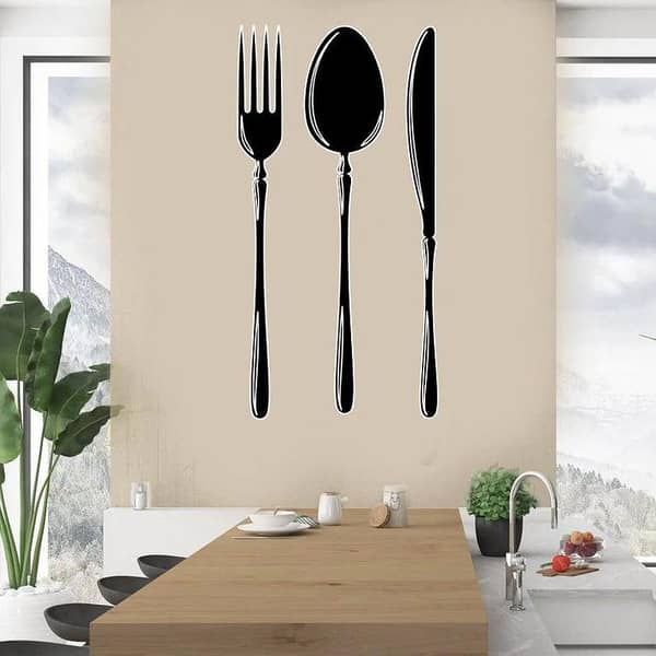Kitchen Wall Stickers: Fun Utensil Design for Home and Restaurant Décor