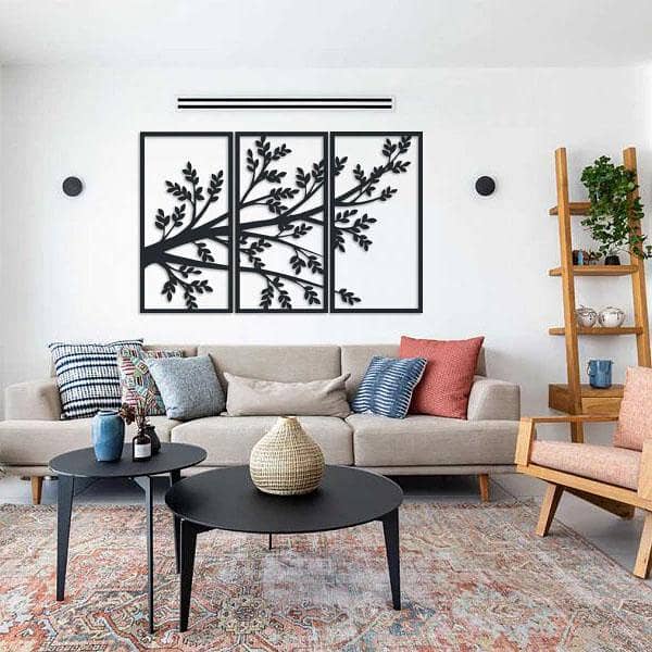 Tree and Birds 3 Panel | Tree of Life Wall Decor