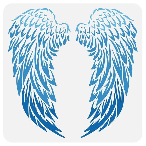 Angel Wings Stencil – 11.8x11.8 Inch Reusable Stencil Sheet for Painting on Wall, Wood, Fabric, Paper & Furniture | DIY Angel Wings Drawing Template – Custom Size Available – Aizal Collection Angel Wings Stencil – 11.8x11.8 Inch Reusable Stencil Sheet for