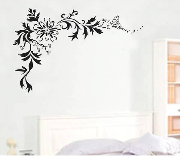 Black Corner Wall Sticker – PVC Vinyl, Self-Adhesive, 60x90 cm