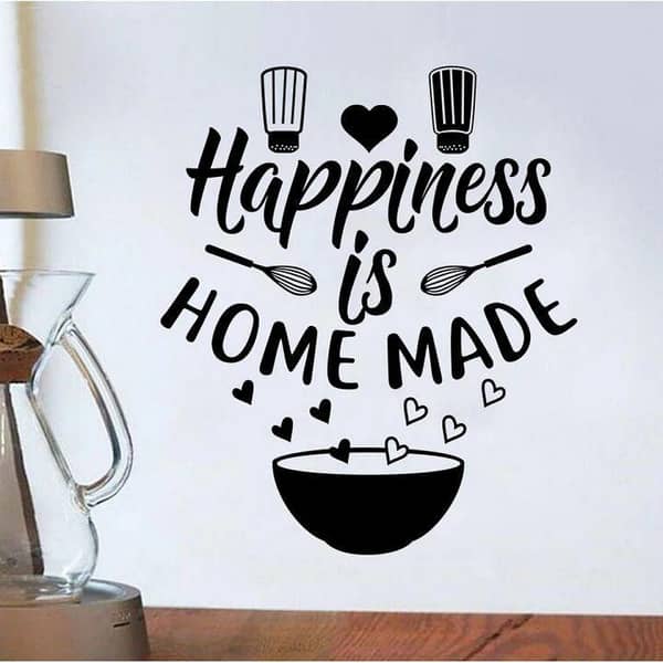 Happiness Is Homemade Wall Sticker for Kitchen, PVC Decal 18 x 18 Inches