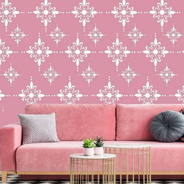 Wall Stencils for Painting – Reusable Stencil Sheet for Wall and Floor Decoration | Stencils for Painting on Wall & Canvas – Modern Large 16x24 Design – Aizal Collection