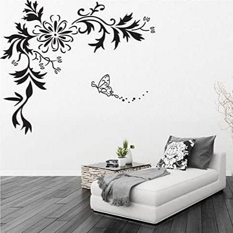 PVC orange flowers butterfly leaf wall sticker for kids rooms living room bathroom kitchen decor wall decals xl8195