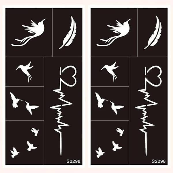 Bird Print Tattoo Stencil – 2 Sheets
